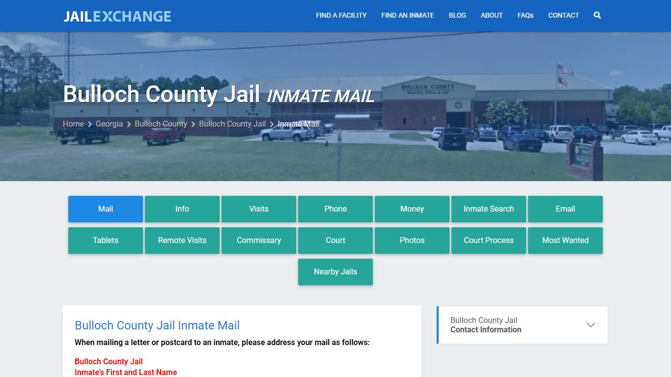 Bulloch County Jail Inmate Mail - Jail Exchange