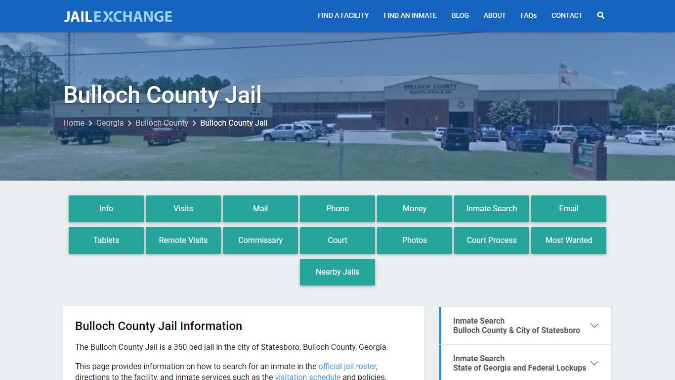 Bulloch County Jail, GA Inmate Search, Information