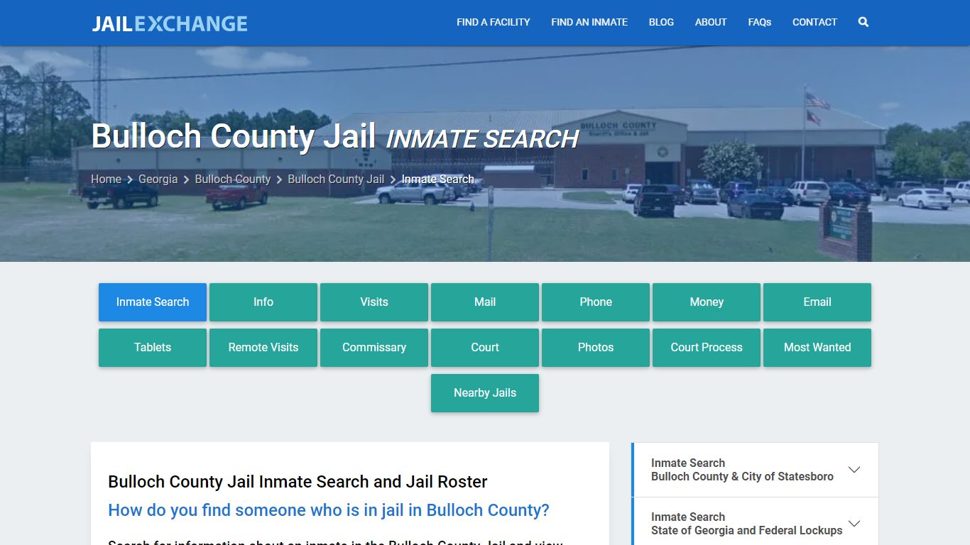 Inmate Search: Roster & Mugshots - Bulloch County Jail, GA - Jail Exchange